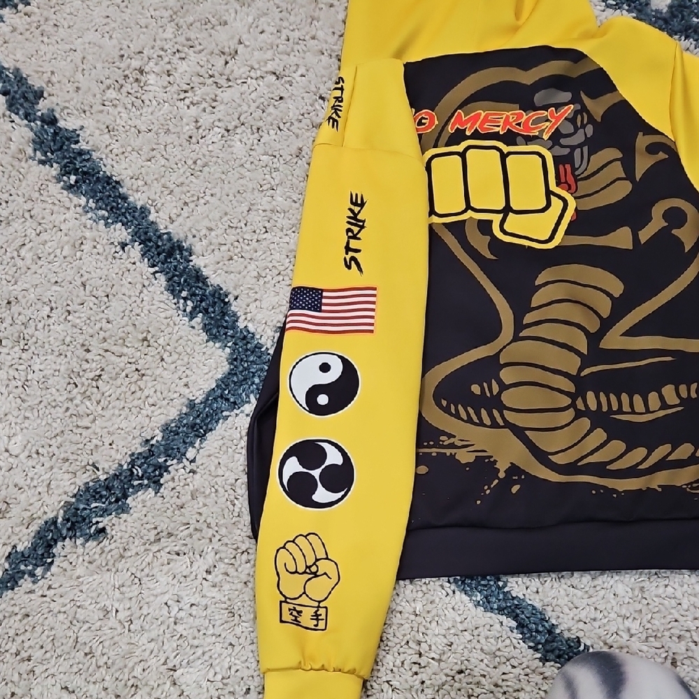 Yellow and Black Cobra Kai Hoodie - Picture 5 of 9